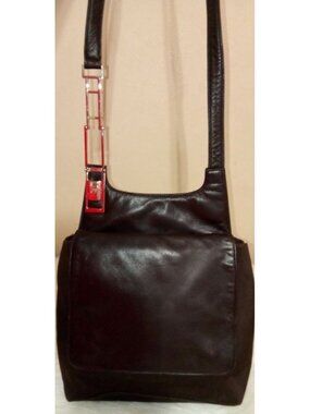 Brown Leather Crossbody Bag Silver Hardware